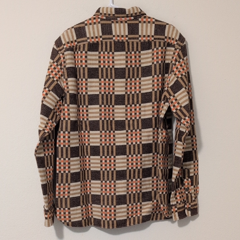 Ralph Lauren Double RL Brown and Tan Casual Button Down Shirt - Picture 3 of 14